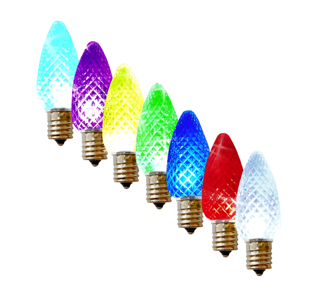 Dynamic RGB Transparent Faceted C9 bulb (Bag of 25)